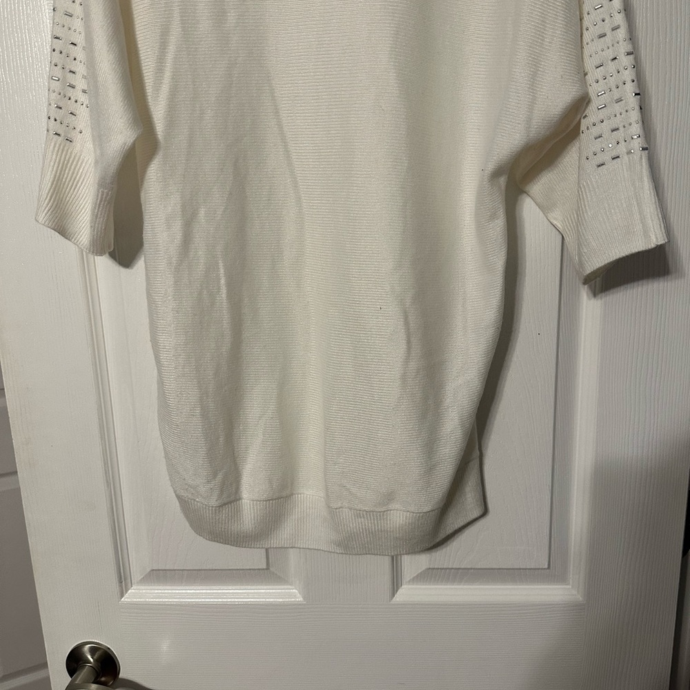 New York and Company 7th Avenue Design Studio Silver Accent Sweater - Picture 11 of 15